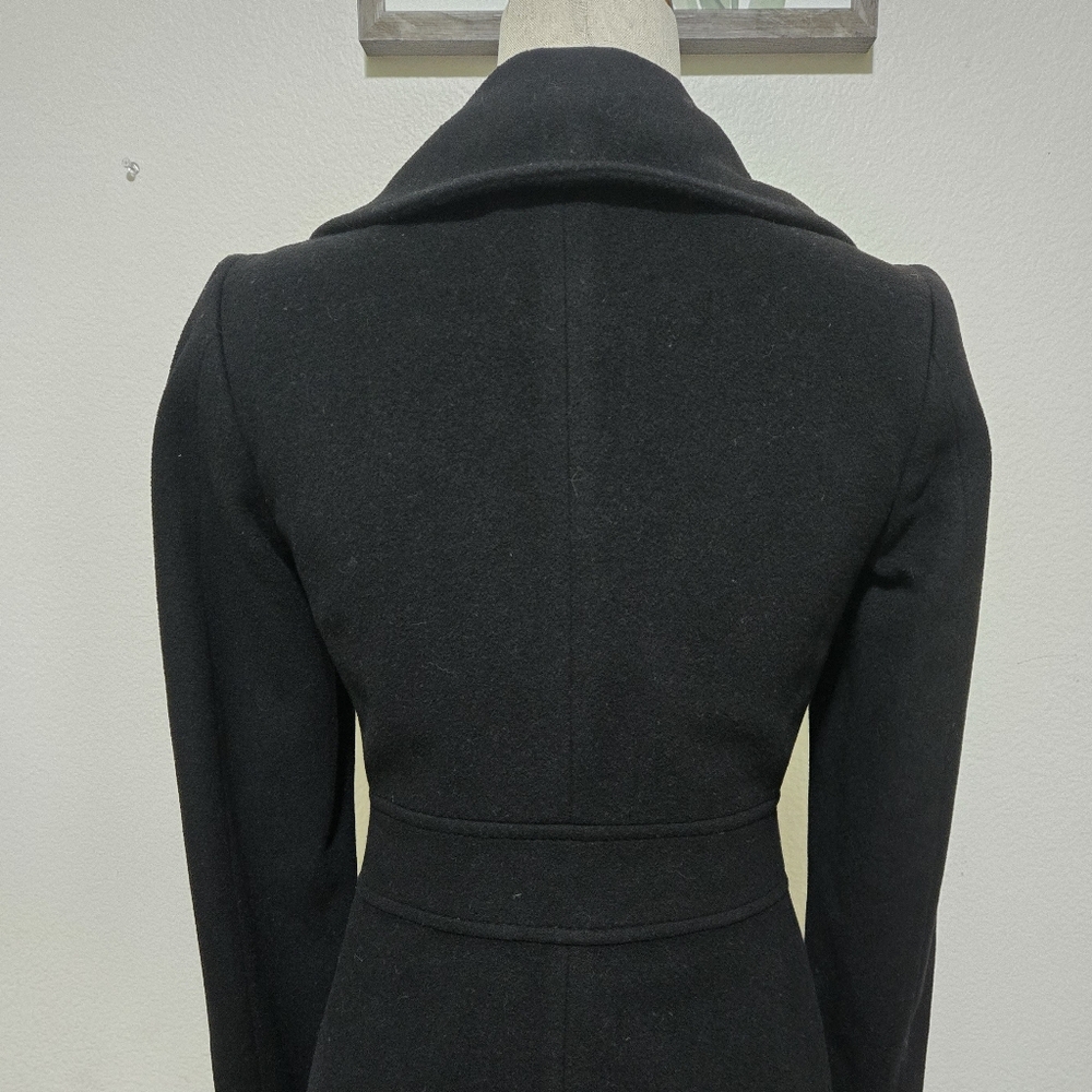 CLUB MONACO Classic Black Women's Trench Coat Wool Blend Size XS - Picture 6 of 16